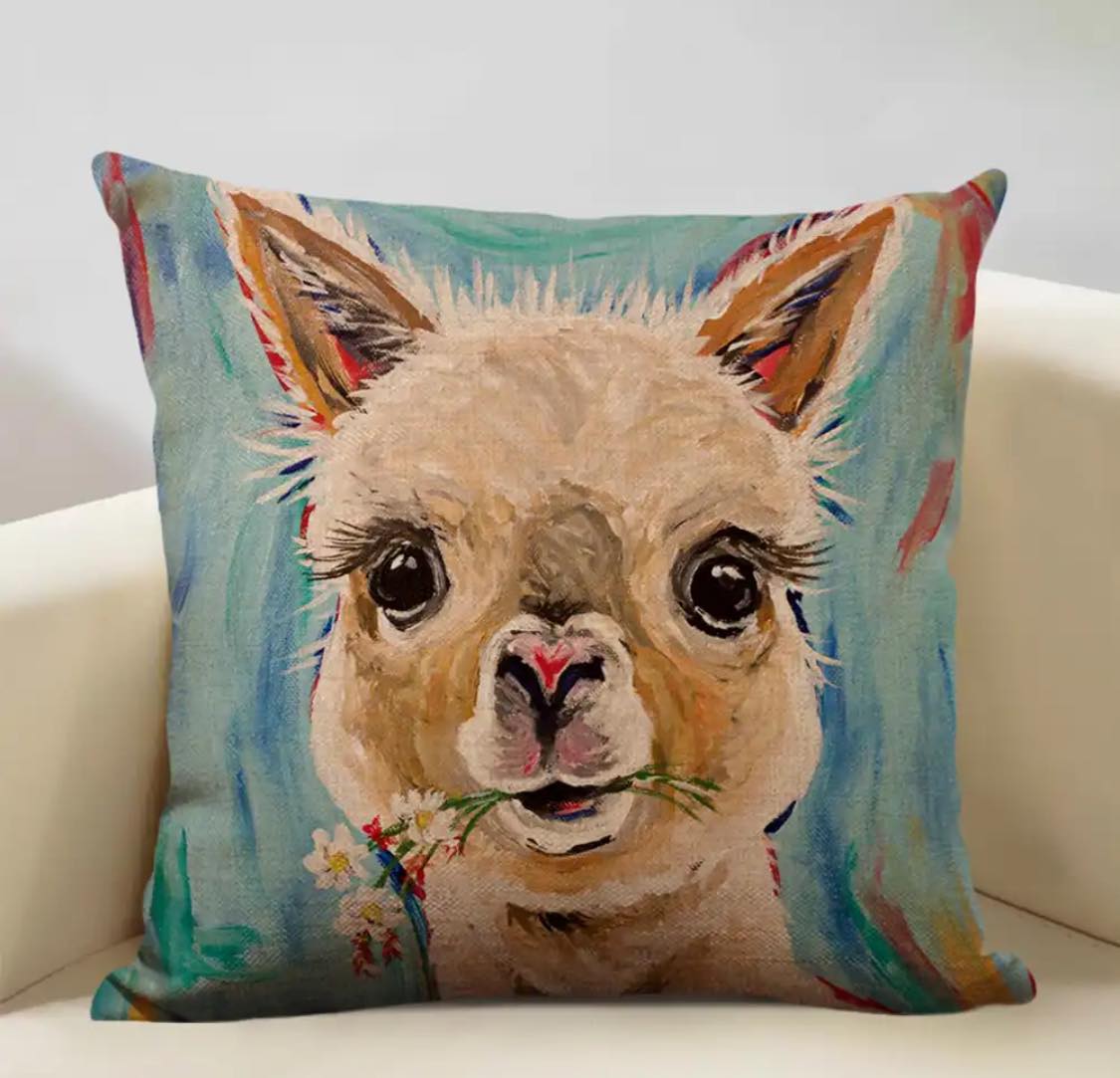 Llama - Linen Cushion Cover