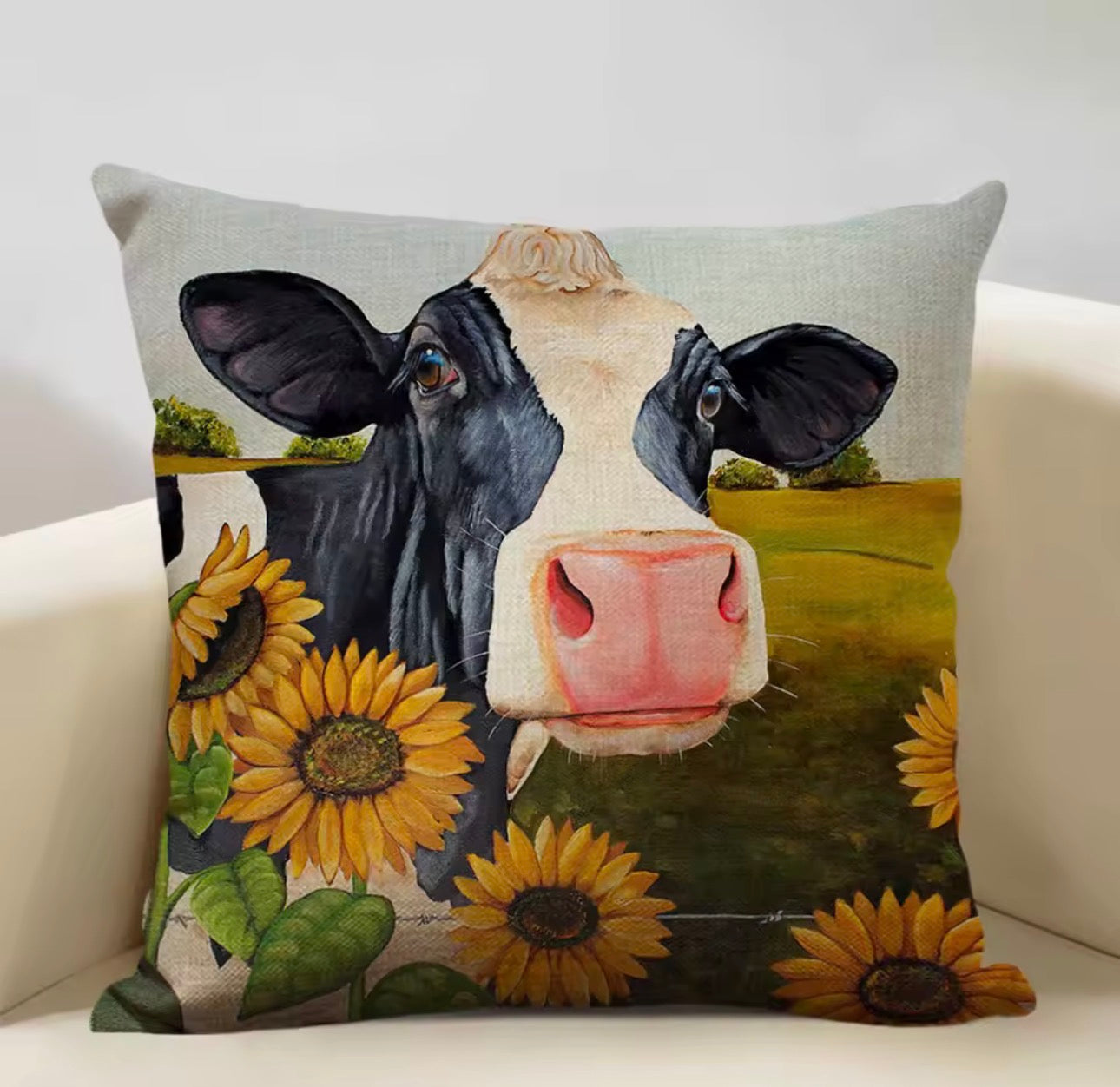 Sunflower Cow - Cushion Cover