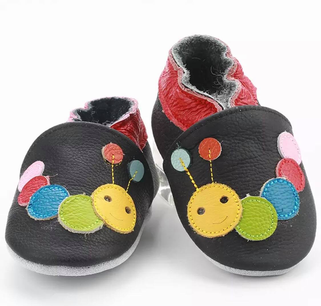 catepillar - leather soft sole baby slippers