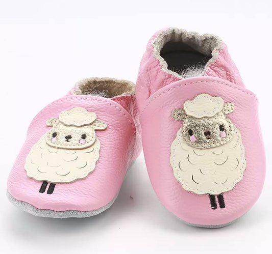 sheep - leather soft sole baby slippers