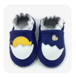 egg and chick - leather soft sole baby slippers