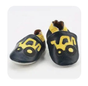 yellow digger - leather soft sole baby slippers