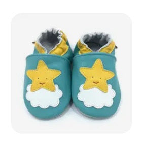 star on cloud- leather soft sole baby slippers