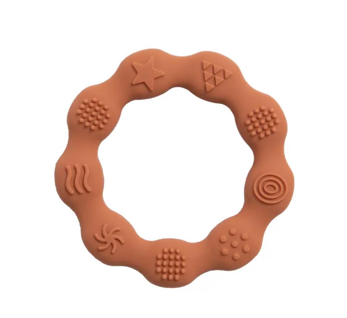 Round silicone teethers