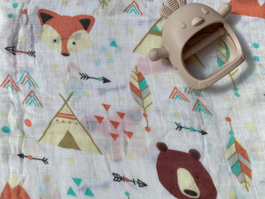 Bamboo/Cotton Muslin wrap - Fox and Teepee