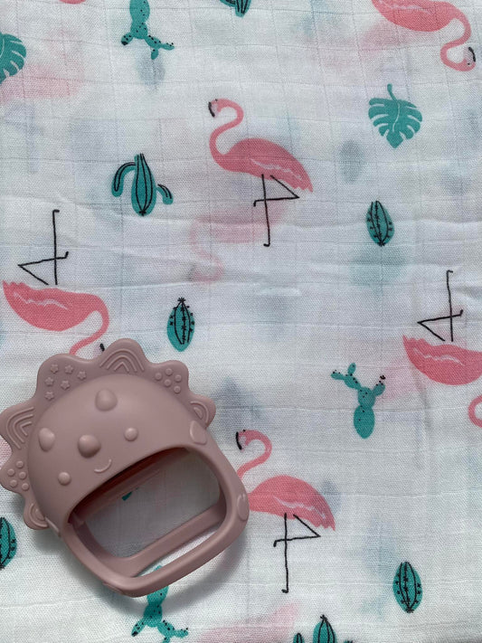 Bamboo/Cotton Muslin wrap - Swans