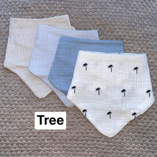 Muslin Dribble Bibs - packs of 4