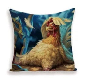 Crazy Chook - Linen Cushion Cover