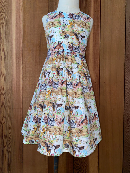 Farm animals dress size 3