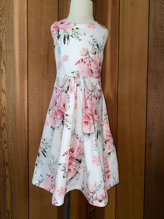 Pink old roses dress size 2