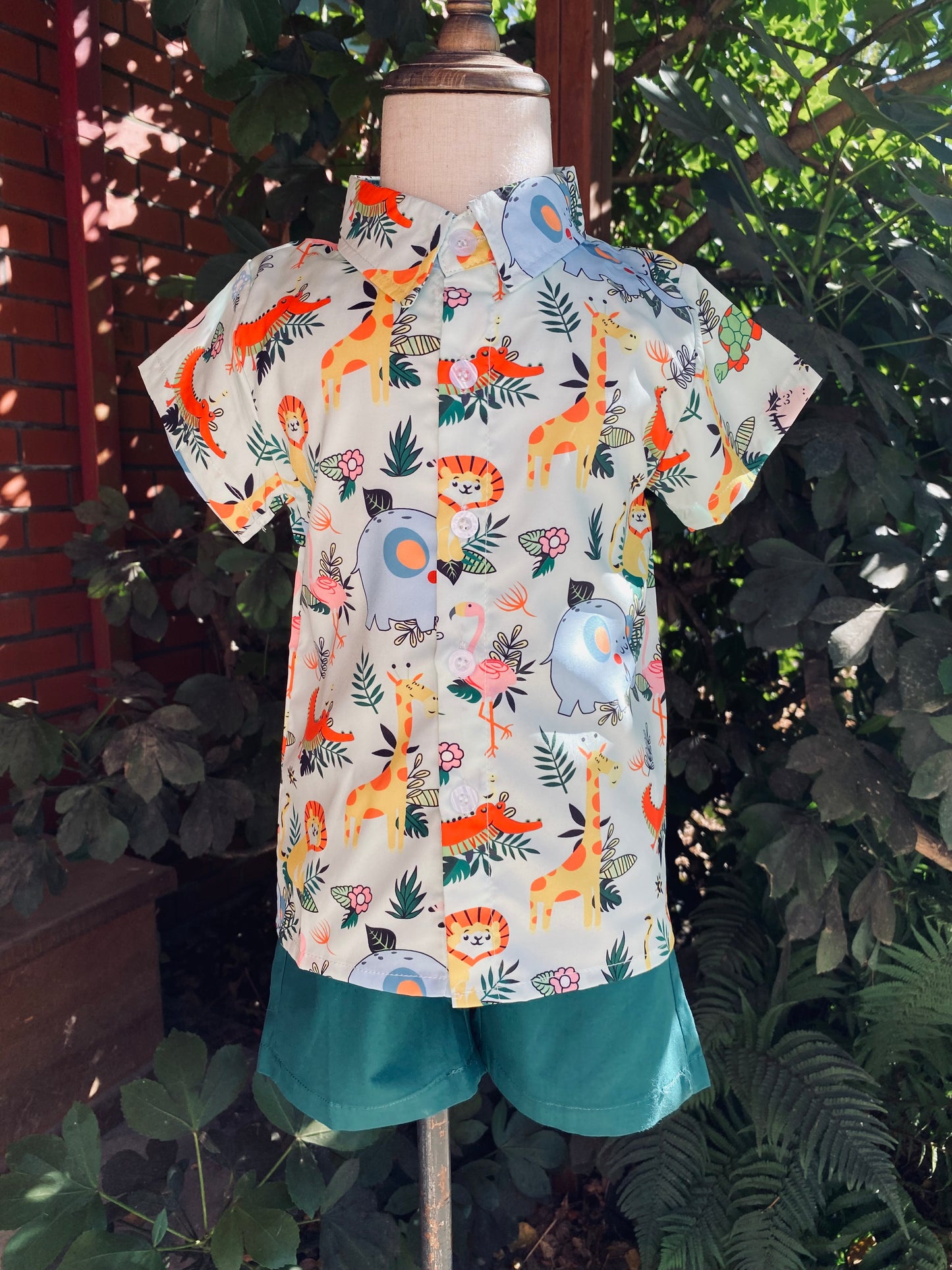 Boys cute short sleeve shirt and shorts