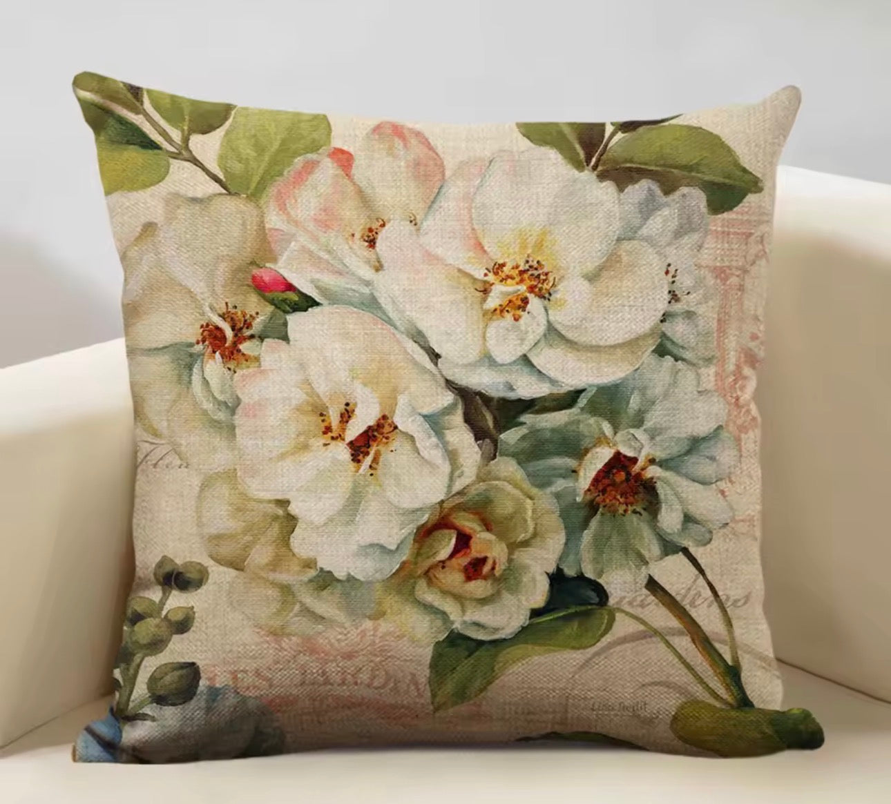 Cream Peonies - Cushion Cover