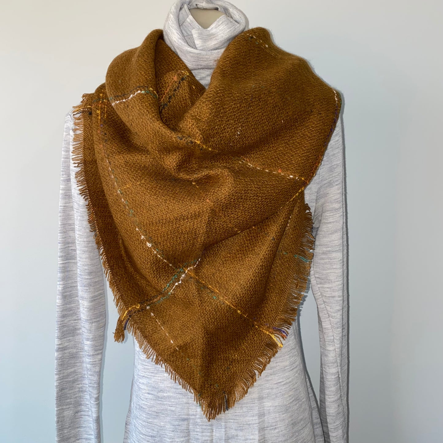 Triangle Scarf - Dark Mustard brown