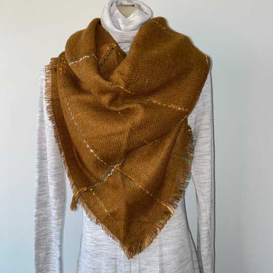 Triangle Scarf - Dark Mustard brown