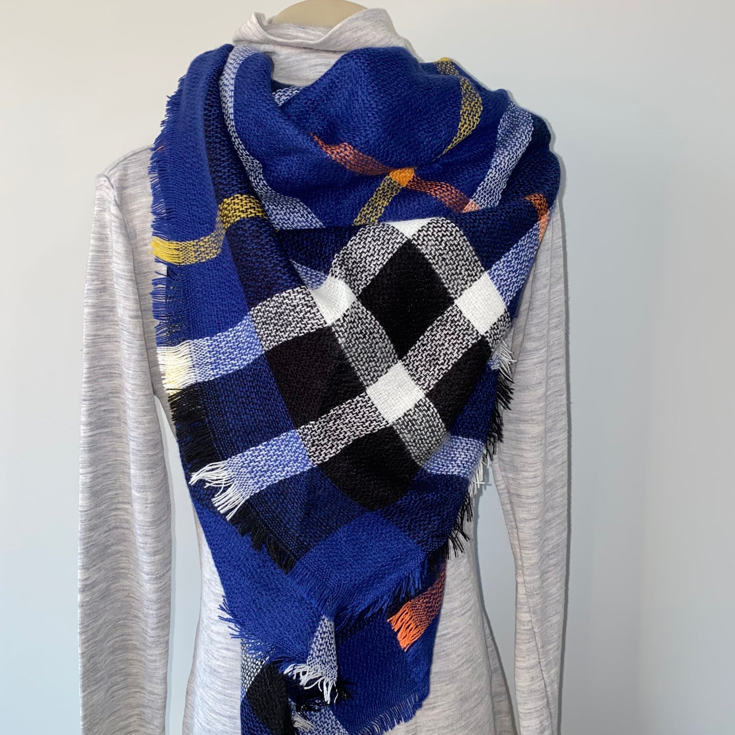 Triangle Scarf - #9 - Blue/Yellow/Orange/White/Black