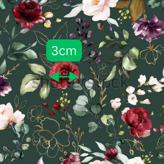 floral on deep green